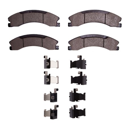 Dynamic Friction Co 3000 Semi-Metallic Brake Pads and Hardware Kit, Low Dust, 100% Copper Free, 100% Asbestos-free, Rear 1311-1565-11